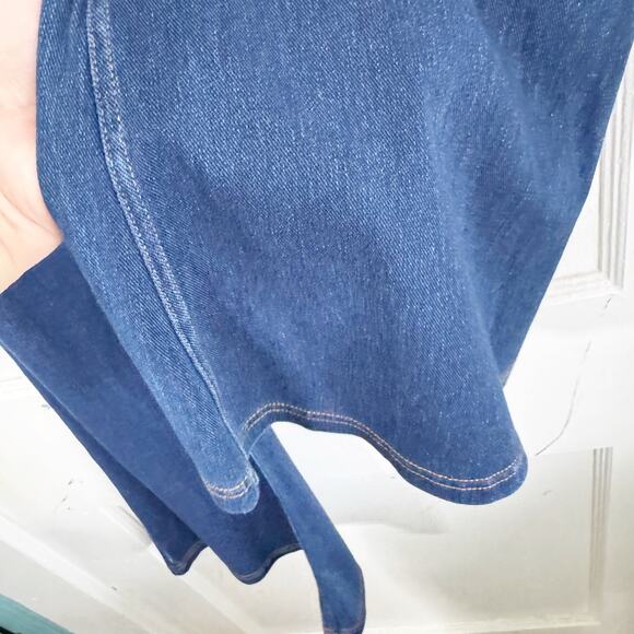 Halara Flex High Waisted Crossover Pocket Washed Stretch Knit Casual Flare Jeans - Picture 7 of 14